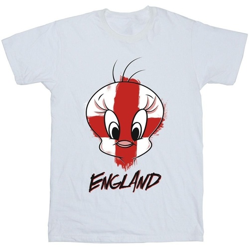 Vêtements Homme T-shirts manches longues Dessins Animés Tweety England Face Blanc