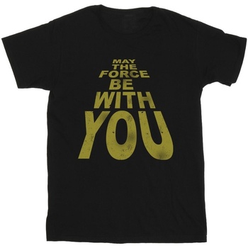 Vêtements Fille T-shirts manches longues Disney May The Force Be With You Noir