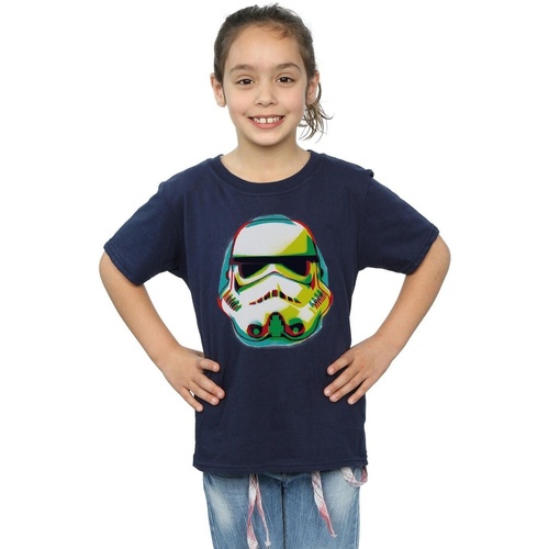 Vêtements Fille T-shirts manches longues Disney Stormtrooper Command Grafitti Bleu