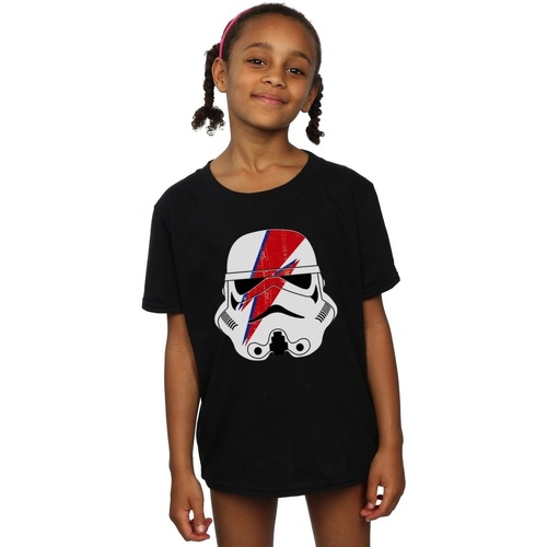 Vêtements Fille T-shirts manches longues Disney Stormtrooper Glam Lightning Bolt Noir