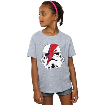 Vêtements Fille T-shirts manches longues Disney Stormtrooper Glam Lightning Bolt Gris