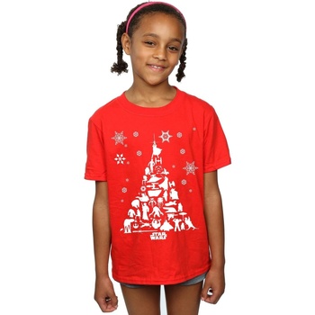 Vêtements Fille T-shirts manches longues Disney Christmas Tree Rouge
