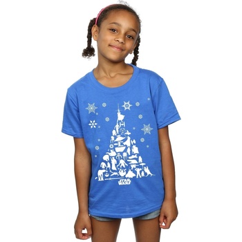 Vêtements Fille T-shirts manches longues Disney Christmas Tree Bleu