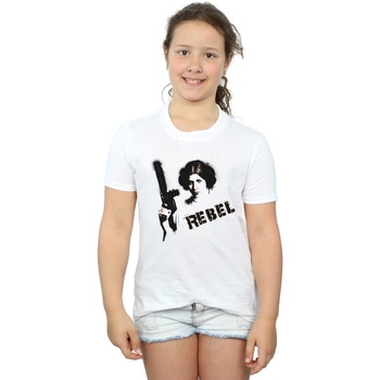 Vêtements Fille T-shirts manches longues Disney Princess Leia Rebel Blanc
