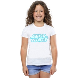 Vêtements Fille T-shirts manches longues Disney Neon Sign Logo Blanc