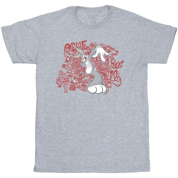 Vêtements Homme T-shirts manches longues Dessins Animés ACME Doodles Bugs Bunny Gris