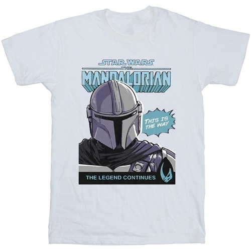 Vêtements Garçon T-shirts manches courtes Star Wars The Mandalorian Mando Comic Cover Blanc