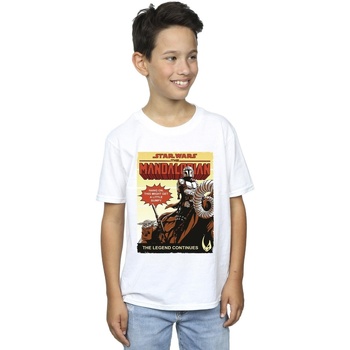 Vêtements Garçon T-shirts manches courtes Star Wars The Mandalorian Bumpy Ride Blanc