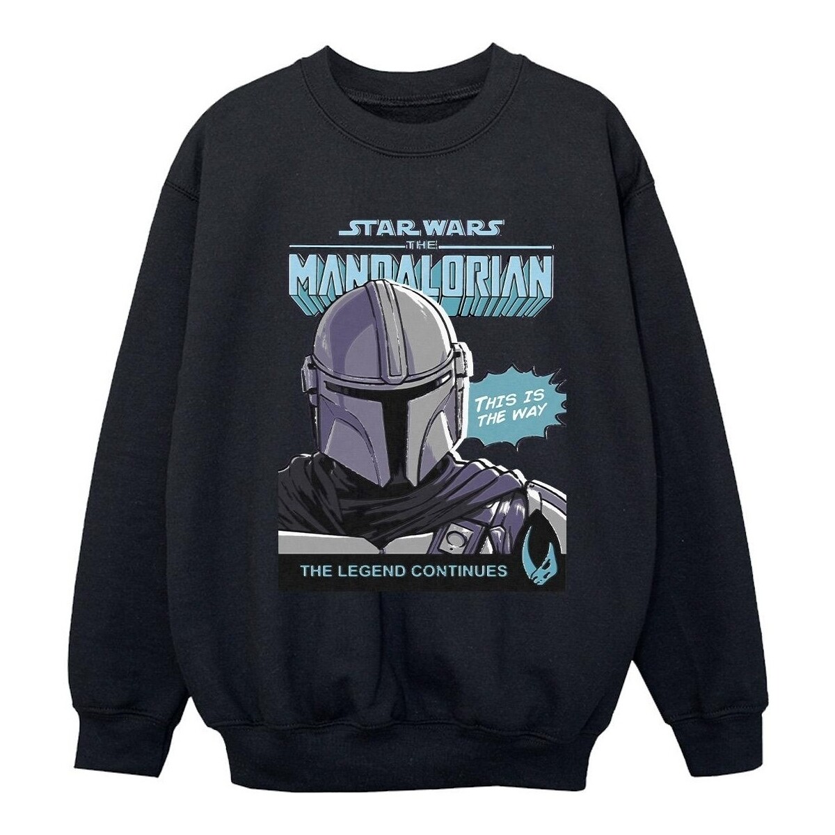 Vêtements Fille Sweats Star Wars The Mandalorian Mando Comic Cover Noir