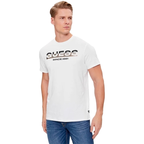 Vêtements Homme T-shirts manches courtes Guess since 1981 Blanc