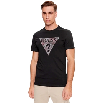 Vêtements Homme T-shirts manches courtes Guess Triangle G Noir