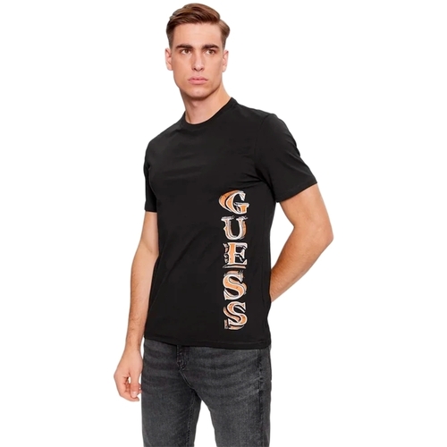 Vêtements Homme T-shirts manches courtes Guess Roxo visuel Noir