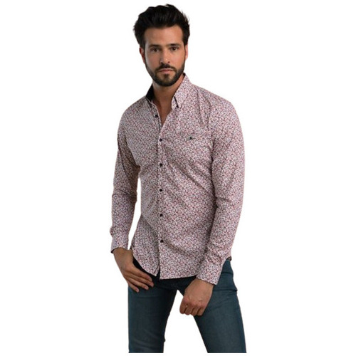 Vêtements Homme Chemises manches longues Benson&cherry CHEMISE MOTIFS BLANC-BRIQUE - BLANC-BRIQUE - L Multicolore
