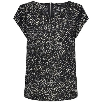 Vêtements Femme T-shirts manches courtes Only TOP ONLVIC SS - BLACK / AOP BLURRY DOT - 38 Noir