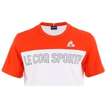 Vêtements Nouveautés de ce mois Le Coq Sportif TEE SHIRT  - ORANGE/NEW OPTICAL WHITE - L Orange