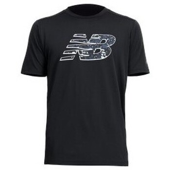Vêtements Homme T-shirts & Polos New Balance GRAPHIC CORE RUN SHORT SLEEVE - BLACK MULTI - L Noir
