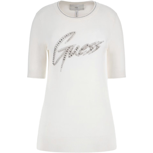 Vêtements Femme Sweats Guess Grace Logo Rn Ss Swtr Blanc