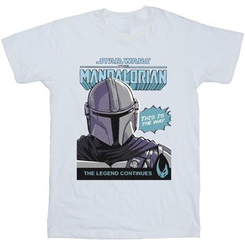 Vêtements Fille T-shirts manches longues Star Wars The Mandalorian Mando Comic Cover Blanc