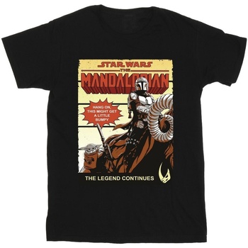 Vêtements Fille T-shirts manches longues Star Wars The Mandalorian Bumpy Ride Noir
