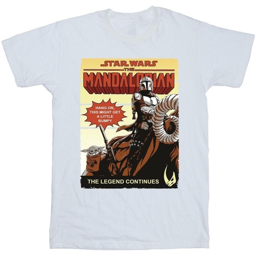 Vêtements Fille T-shirts manches longues Star Wars The Mandalorian Bumpy Ride Blanc