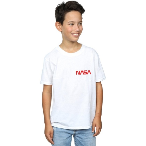 Vêtements Garçon T-shirts manches longues Nasa Modern Logo Chest Blanc