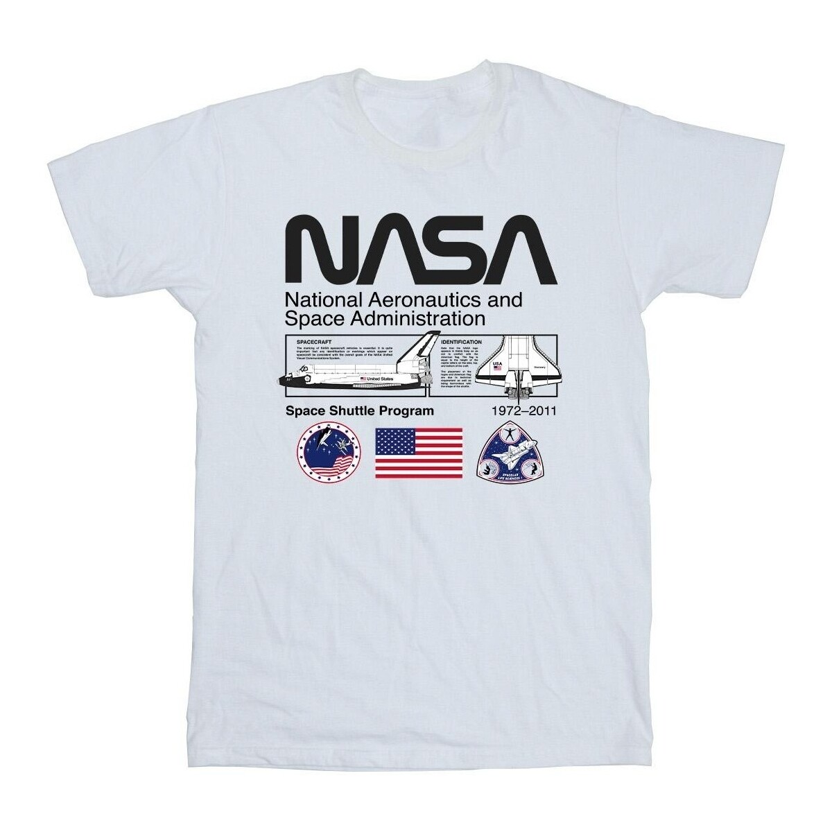 Vêtements Garçon T-shirts manches courtes Nasa Space Admin Blanc