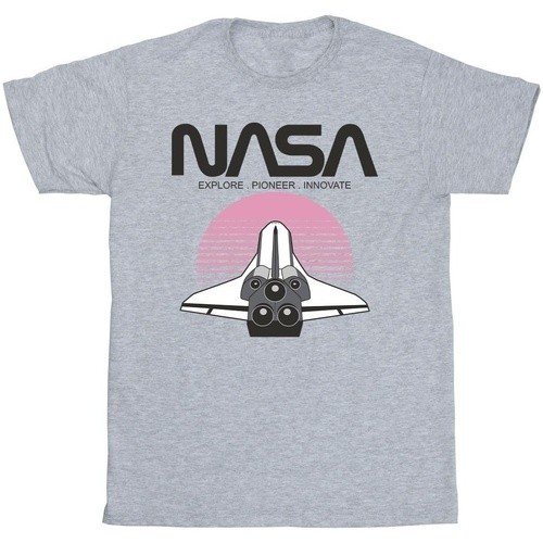 Vêtements Garçon T-shirts Basic manches courtes Nasa Space Shuttle Sunset Gris