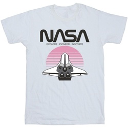Vêtements Garçon T-shirts manches courtes Nasa Space Shuttle Sunset Blanc