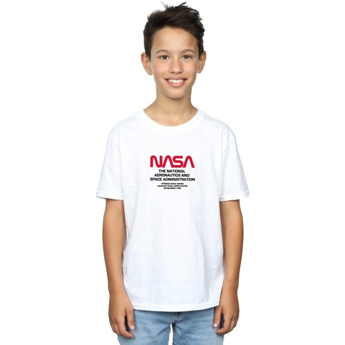 Vêtements Garçon T-shirts manches courtes Nasa Worm Blurb Blanc
