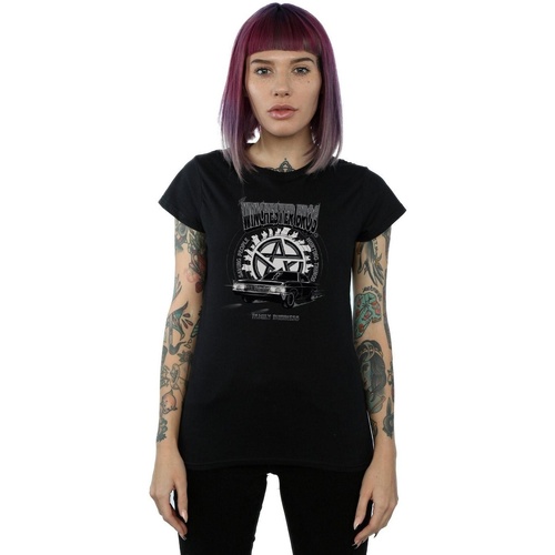 Vêtements Femme T-shirts manches longues Supernatural  Noir