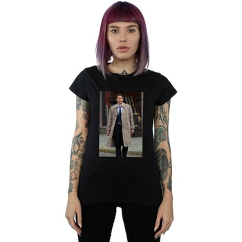 Vêtements Femme T-shirts manches longues Supernatural Castiel Photograph Noir