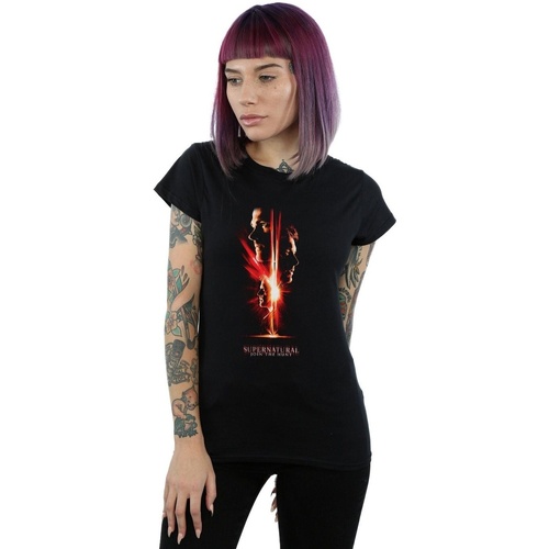 Vêtements Femme T-shirts manches longues Supernatural Les Tropéziennes par M Be Noir