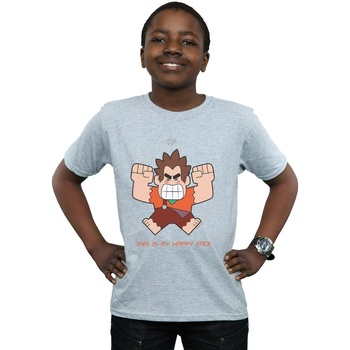 Vêtements Garçon T-shirts manches courtes Disney Wreck It Ralph Happy Face Gris