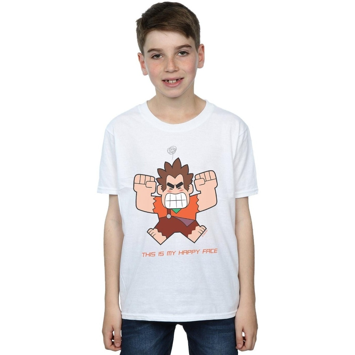 Vêtements Garçon T-shirts manches courtes Disney Wreck It Ralph Happy Face Blanc