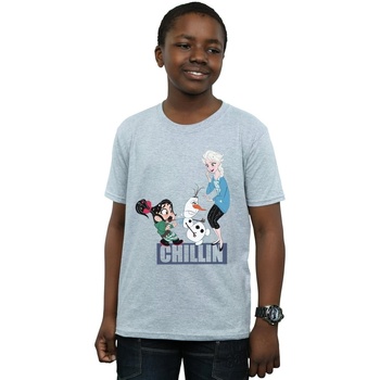 Vêtements Garçon T-shirts manches courtes Disney Wreck It Ralph Elsa And Vanellope Gris
