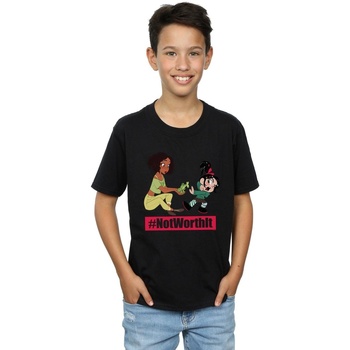 Vêtements Garçon T-shirts manches courtes Disney Wreck It Ralph Tiana And Vanellope Noir