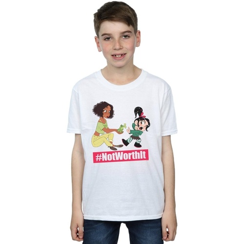 Vêtements Garçon T-shirts manches courtes Disney Wreck It Ralph Tiana And Vanellope Blanc