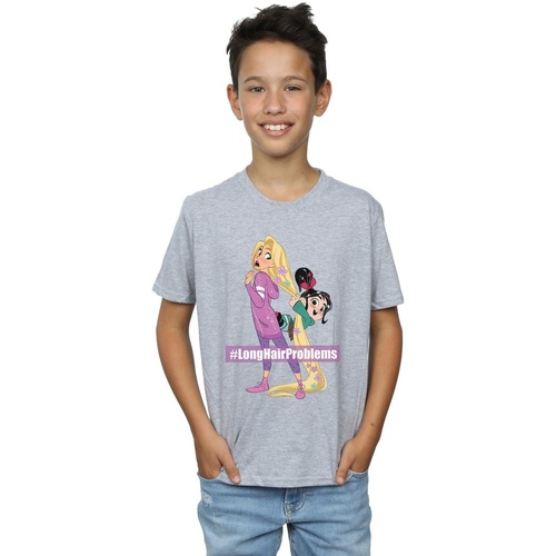 Vêtements Garçon T-shirts manches courtes Disney Wreck It Ralph Rapunzel And Vanellope Gris