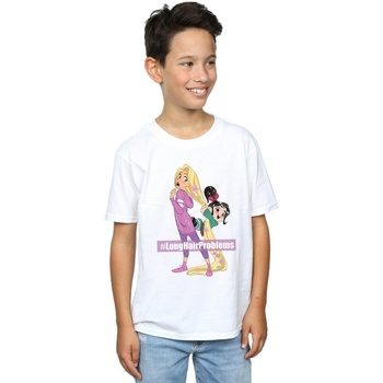 Vêtements Garçon T-shirts manches courtes Disney Wreck It Ralph Rapunzel And Vanellope Blanc