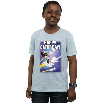 Vêtements Garçon T-shirts manches courtes Disney Wreck It Ralph Happy Caturday Gris