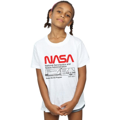 Vêtements Fille T-shirts manches longues Nasa Classic Space Shuttle Blanc