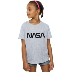 Vêtements Fille T-shirts manches longues Nasa Modern Logo Gris