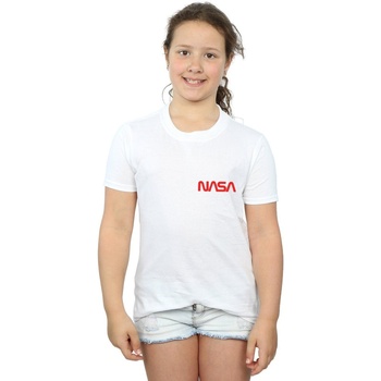 Vêtements Fille T-shirts manches longues Nasa Modern Logo Chest Blanc