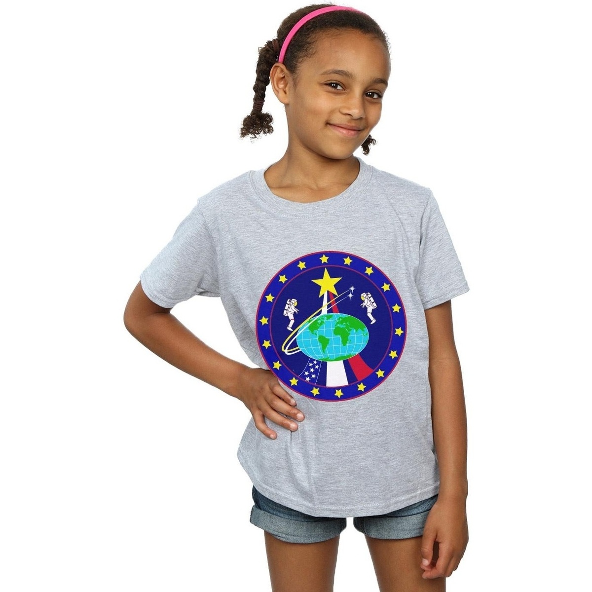 Vêtements Fille T-shirts manches longues Nasa Classic Globe Astronauts Gris