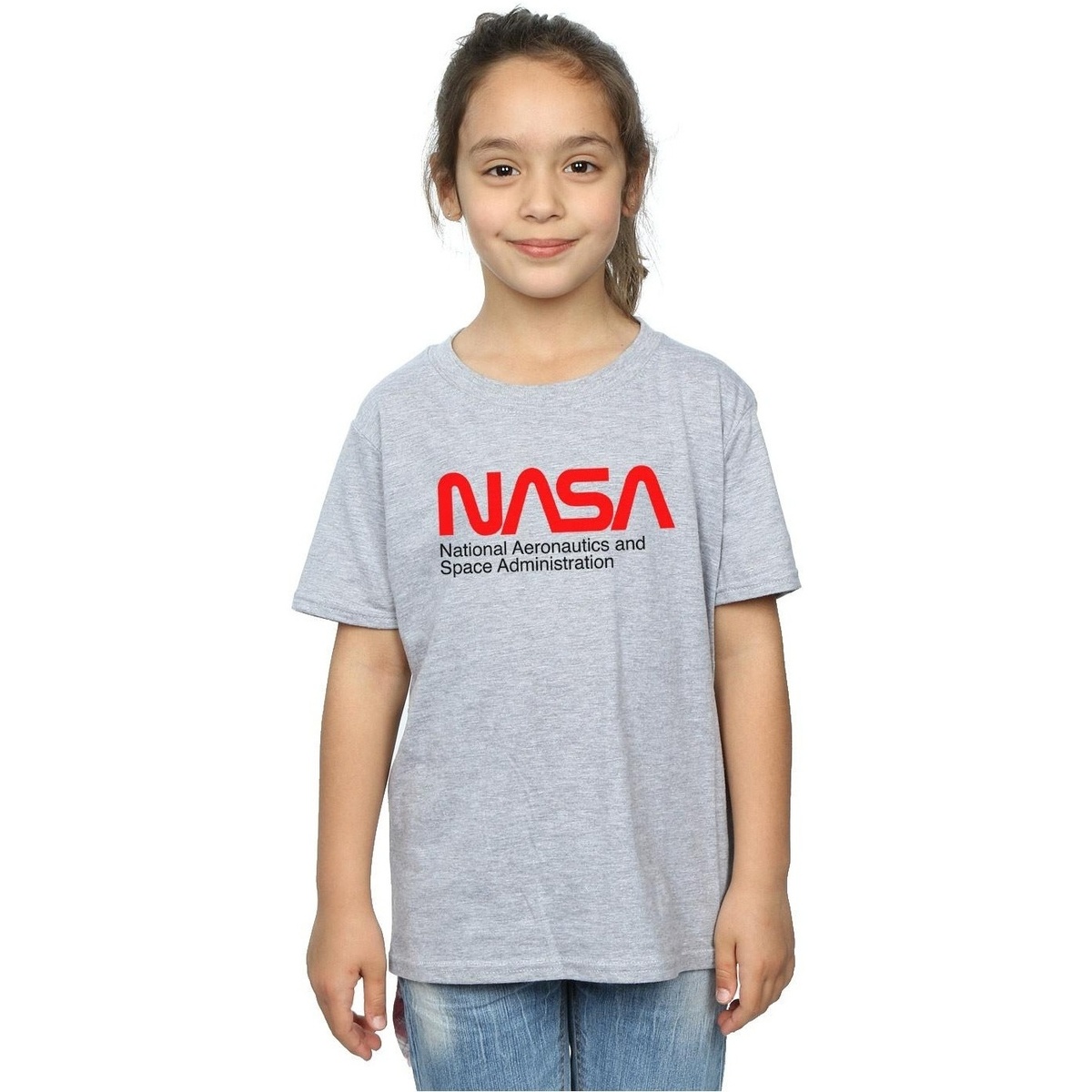 Vêtements Fille T-shirts manches longues Nasa Aeronautics And Space Gris