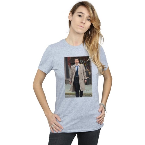 Vêtements Femme T-shirts manches longues Supernatural Castiel Photograph Gris