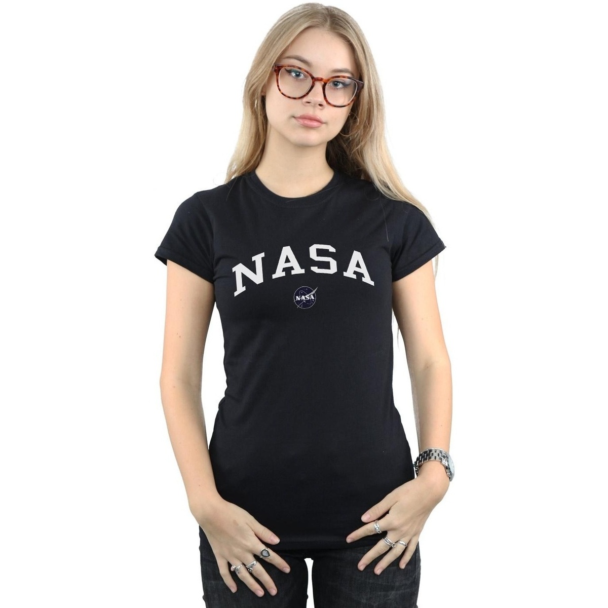Vêtements Femme T-shirts manches longues Nasa Collegiate Logo Noir