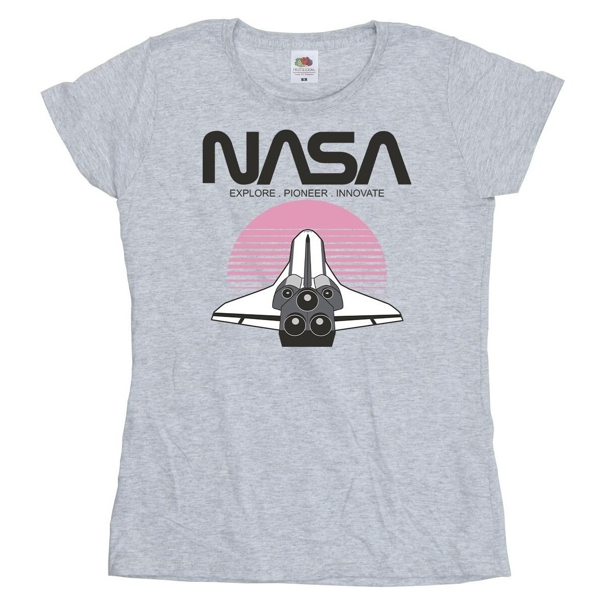 Vêtements Femme T-shirts manches longues Nasa Space Shuttle Sunset Gris