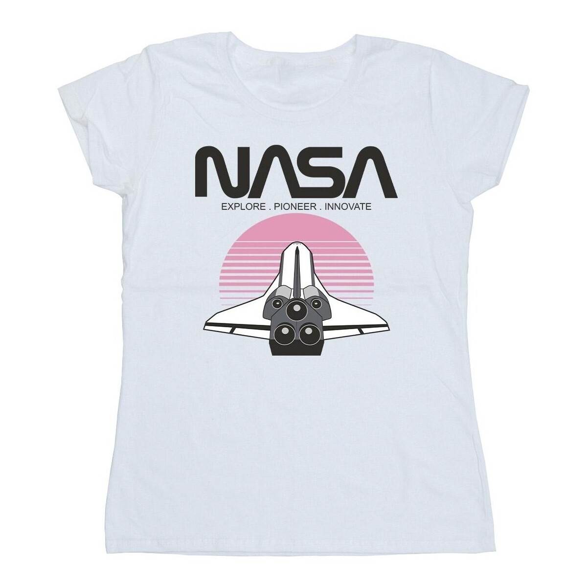 Vêtements Femme T-shirts manches longues Nasa Space Shuttle Sunset Blanc