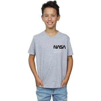 Vêtements Garçon T-shirts Basic manches courtes Nasa Johnson Worm Pocket Print Gris